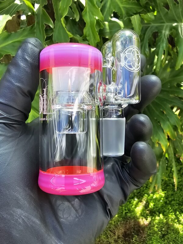 Glass Pink Slyme over Poppy Accented 18mm Dry Catch