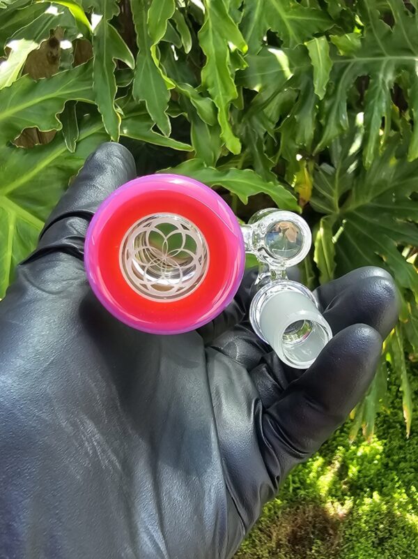 Glass Pink Slyme over Poppy Accented 18mm Dry Catch